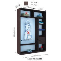 Шкаф купе Фаворит Ф-174 h=2200 мм
