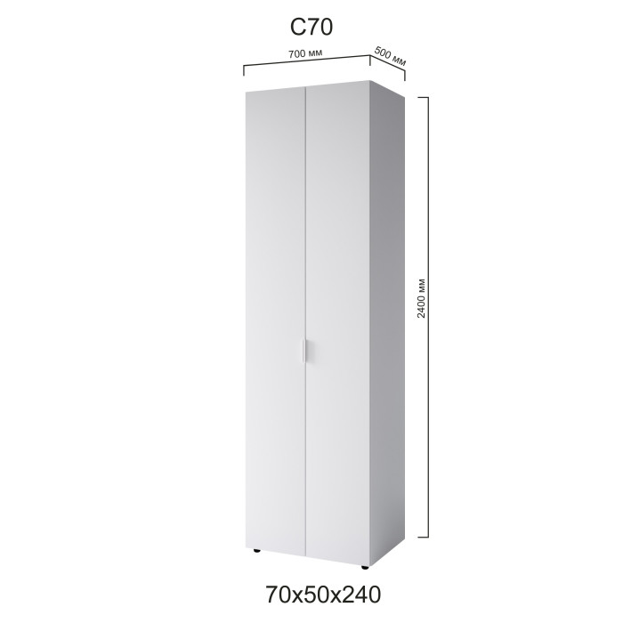 Распашной шкаф С70 700x500x2400 мм
