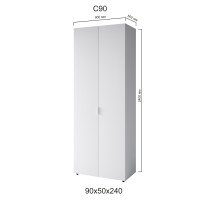 Распашной шкаф С90 900x500x2400 мм