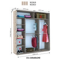 Шкаф купе Виват В-226 h=2200 мм