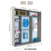 Шкаф купе Виват В-234 h=2200 мм