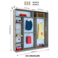 Шкаф купе Виват В-244 h=2400 мм