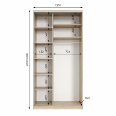 Шафа купе двохдверна Neo Light 1200 h=2100-2700мм