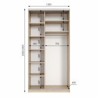 Шафа купе двохдверна Neo Light 1200 h=2100-2700мм