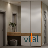 Шкаф в прихожую с вставкой 2100х400х2650 (h) мм VITAL Меблі