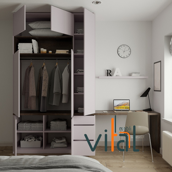 Шкаф с рабочим местом 2750х520х2600 (h) мм VITAL Меблі