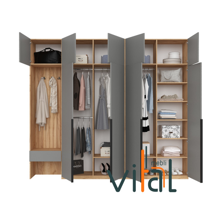 Шкаф для прихожей 291/3 2900x520x2650 VITAL Меблі