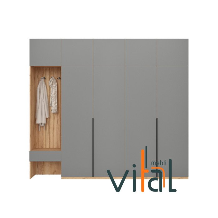 Шкаф для прихожей 291/3 2900x520x2650 VITAL Меблі