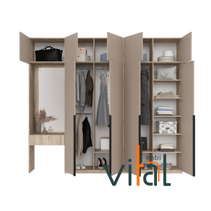 Шкаф для прихожей 251/4 2500x520x2650 VITAL Меблі