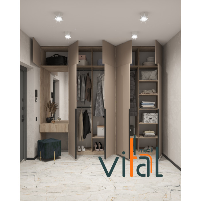 Шкаф для прихожей 251/4 2500x520x2650 VITAL Меблі