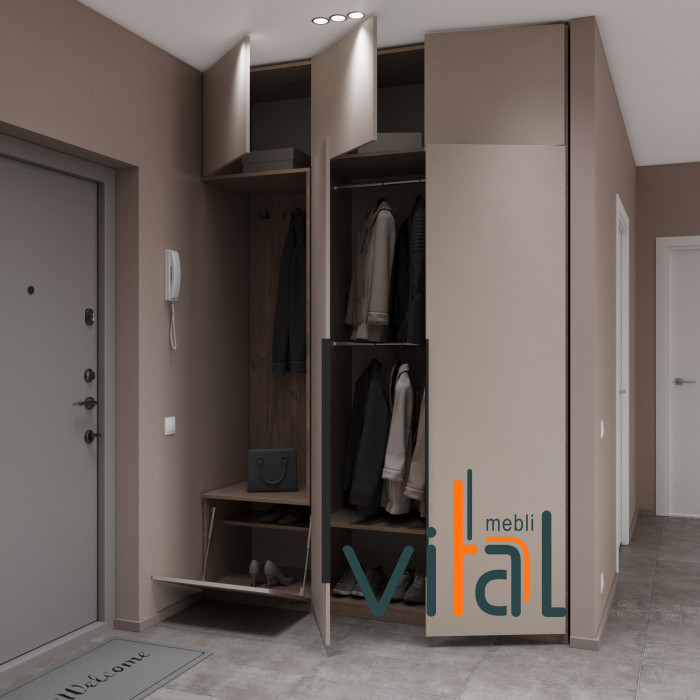 Шафа для передпокою 152/1 1500x520x2650 VITAL Меблі