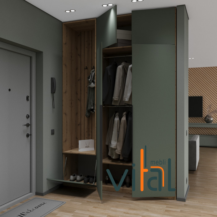 Шафа для передпокою 143/1 1400x520x2650 VITAL Меблі