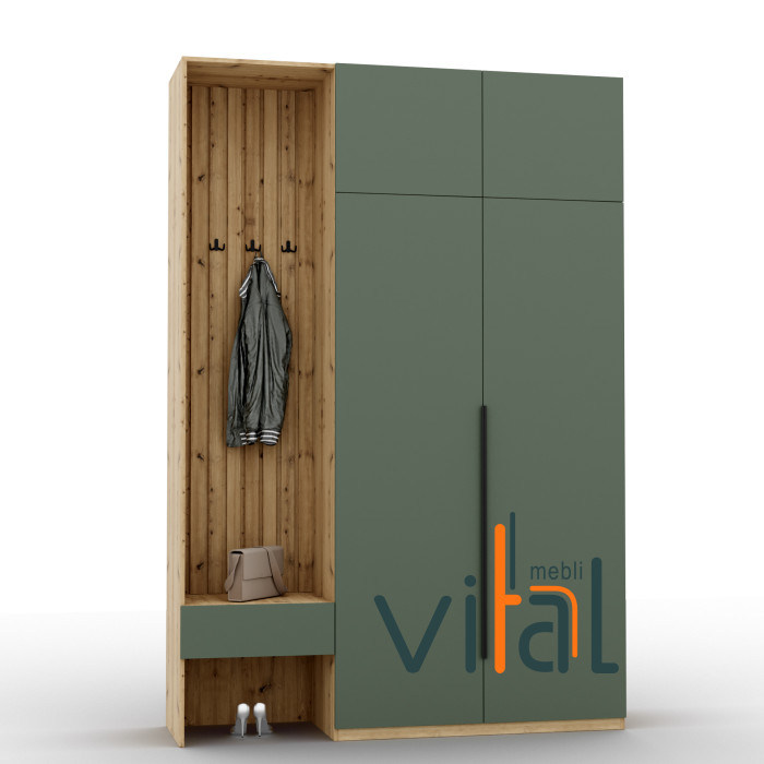 Шкаф для прихожей 183/2 1800x520x2650 VITAL Меблі