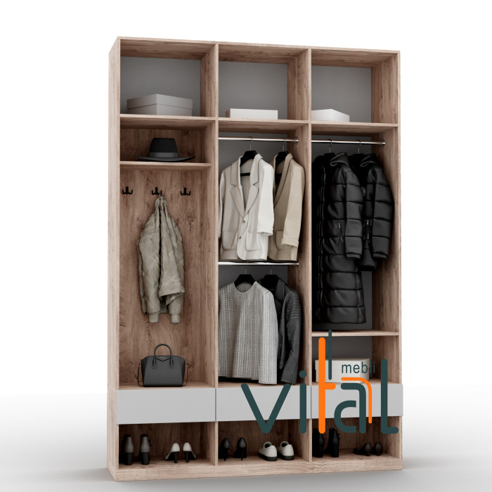 Шкаф для прихожей 181/3 1800x520x2650 VITAL Меблі