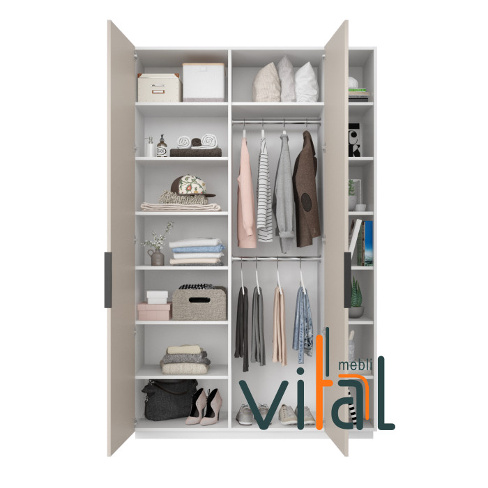 Шафа розпашна 105/2 з поличкою 1300x520x2400 VITAL Меблі