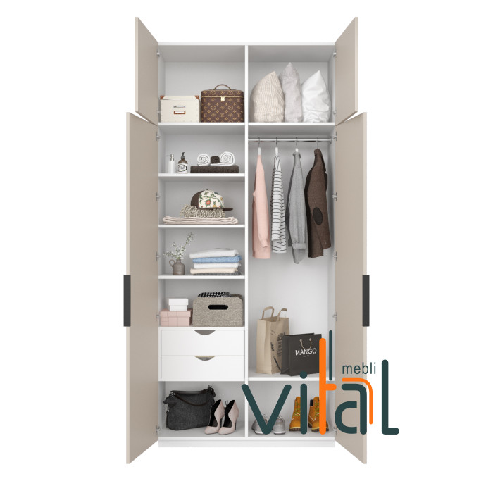 Шафа розпашна А 115/3 з антресоллю 1100x520x2650 VITAL Меблі