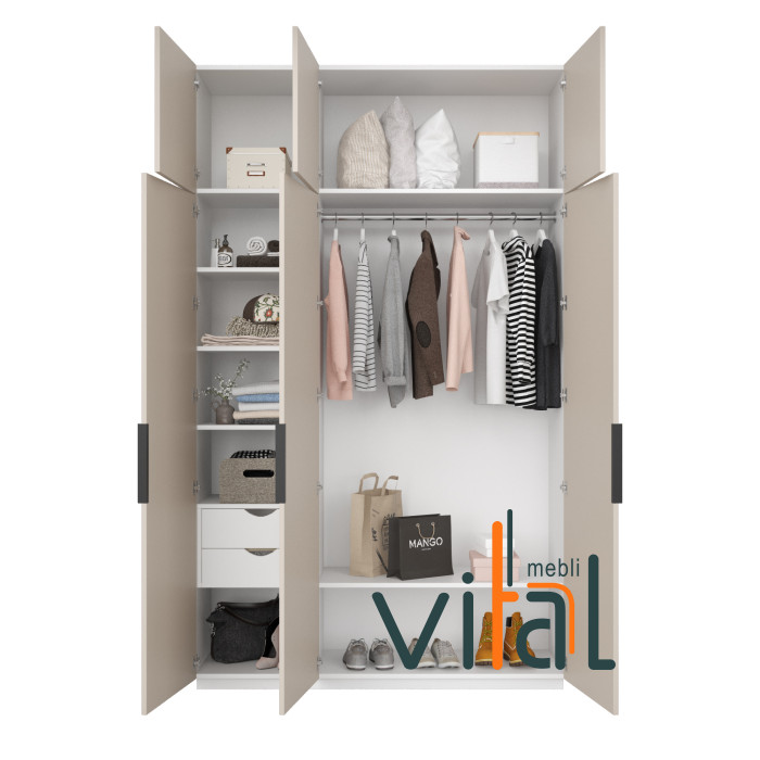 Шафа розпашна А 145/2 з антресоллю 1400x520x2650 VITAL Меблі